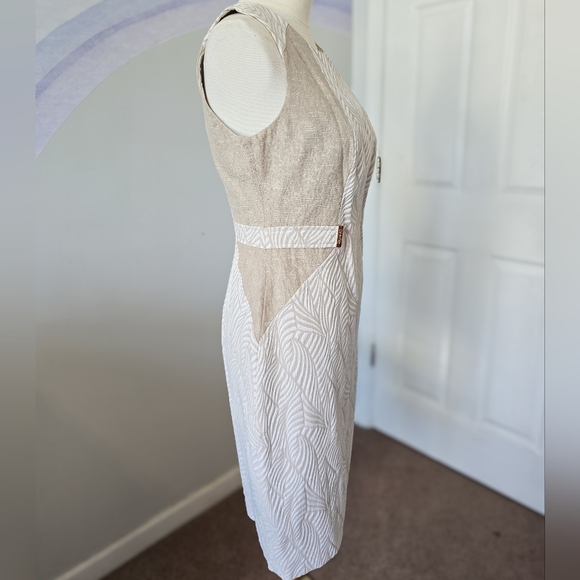 Calvin Klein | Size 6 | Ivory Tan Zebra Print Textured Color Block - Picture 5 of 15